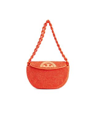 Tory Burch Mini Fleming Soft Raffia Crescent
