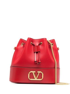 Valentino Garavani Mini Vlogo Leather Bucket Bag