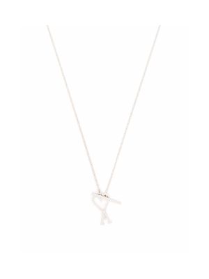 Ami Paris Ami De Coeur Chain Silver Tone Necklace