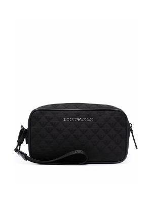 Emporio Armani Logo-Plaque Zipped Clutch Bag