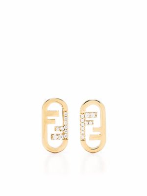 Fendi O'Lock Crystal-Embellished Earrings