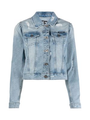 DKNY Ripped-Detailing Cropped Denim Jacket