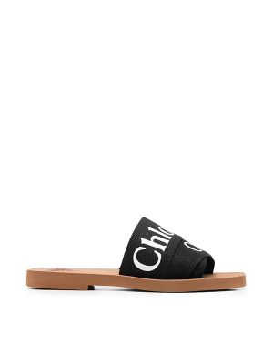 Chloe Woody Logo Strap Slides