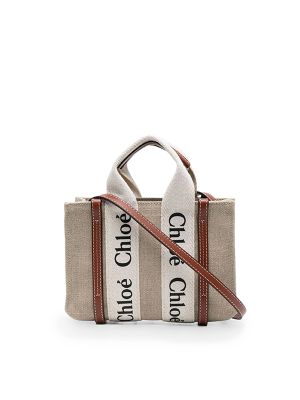 Chloe Woody Linen Tote Bag