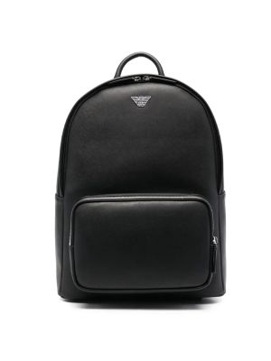 Emporio Armani Logo-Print Leather Backpack