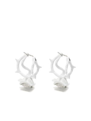 Acne Studios Rose Motif Hoop Earrings