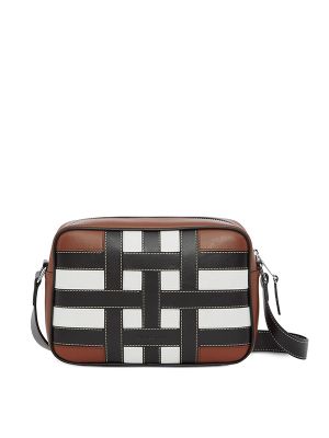 Burberry Check-Pattern Leather Crossbody Bag
