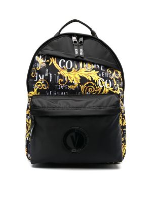  Versace Jeans Couture Baroque Pattern-Print Zip-Up Backpack
