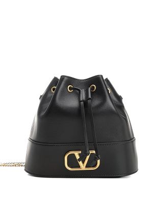Valentino Garavani Mini Vlogo Leather Bucket Bag