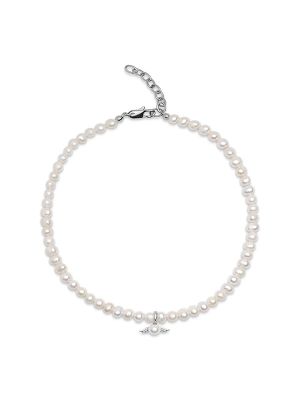 Nialaya Wing-Pendant Pearl Necklace