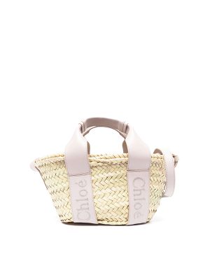 Chloe Logo-Detail Raffia Tote Bag
