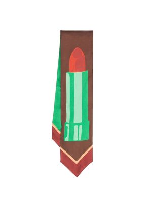 Gucci Lipstick-Print Silk Scarf