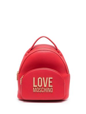 Love Moschino Logo-Plaque Pebbled-Effect Backpack