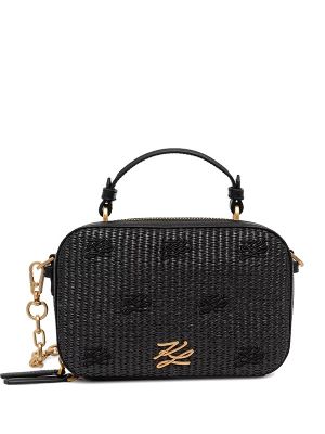 Karl Lagerfeld Woven Logo-Plaque Cross Body Bag