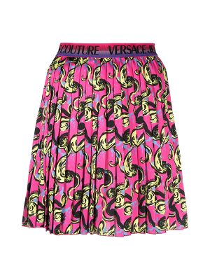 Versace Jeans Couture Baroque-Print Pleated Miniskirt
