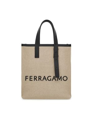 Ferragamo Embossed-Logo Leather Tote Bag