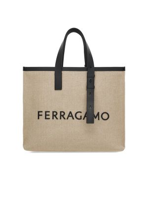 Ferragamo Logo-Embossed Leather Tote Bag