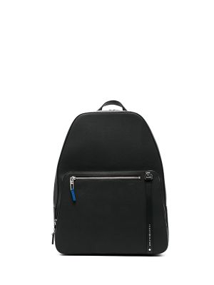 Tommy Hilfiger Logo-Strap Leather Backpacks