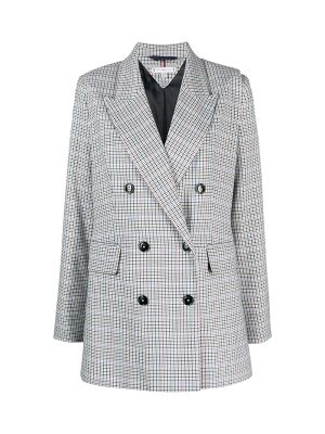 Tommy Hilfiger Checked Double-Breasted Blazer