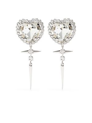 Crystal Embellished HeartShaped Earrings