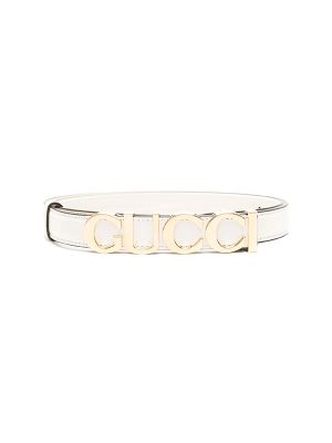 Gucci Logo-Lettering Leather Belt