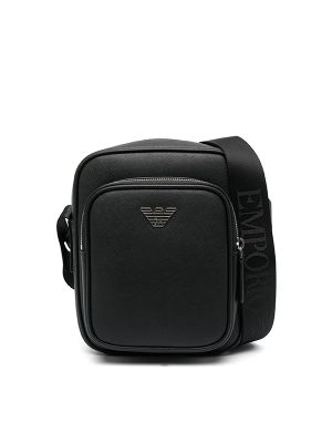 Emporio Armani Logo-Plaque Leather Messenger Bag