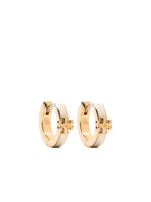 Tory Burch Kira enamel huggie hoop earrings