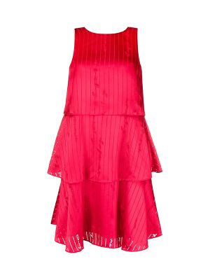 Armani Exchange Logo-Embroidered Satin Minidress