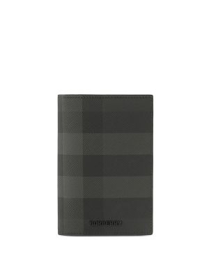 Burberry Check-Pattern Leather Passport Holder