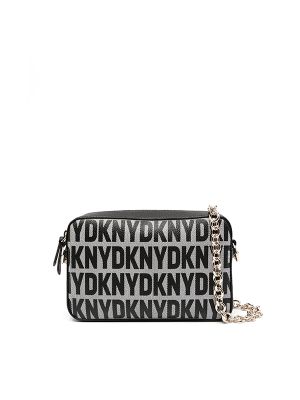 DKNY Sara Logo-Print Leather Crossbody Bag