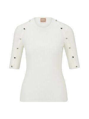 Boss Decorative-Button Ribbed-Knit Top