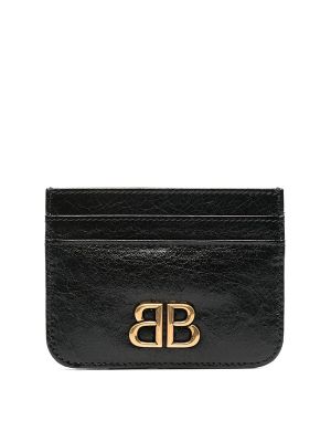 Balenciaga Logo-Plaque Leather Cardholder