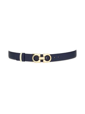 Ferragamo Gancini-Plaque Reversible Leather Belt