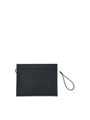 Ferragamo Gancini Logo-Embossed Clutch Bag
