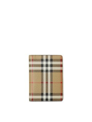 Burberry Vintage Check-Pattern Logo-Stamp Passport Holder