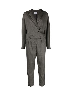 Merci Notched-Lapel Long-Sleeve Jumpsuit