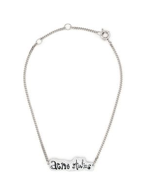 Acne Studios Logo Pendant Chain Link Necklace
