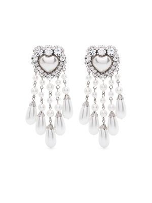 Heart Shape CrystalEmbellished Drop Earrings