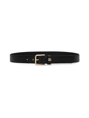 Dolce & Gabbana DG-Plaque Leather Belt