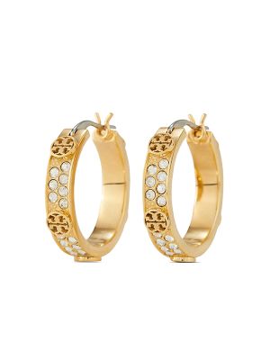 Tory Burch small Miller crystal hoop earrings