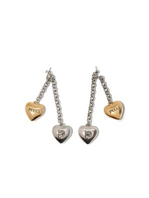 Heart Charm Drop Earrings
