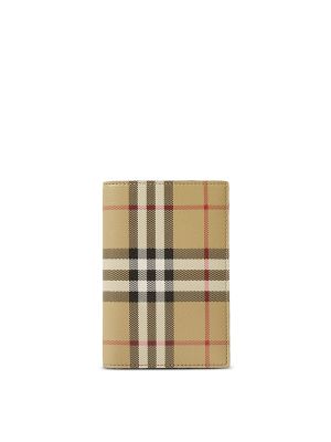 Burberry Checkered Leather Passport Holder