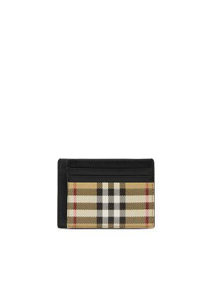 Burberry Vintage Check Logo-Engraved Cardholder