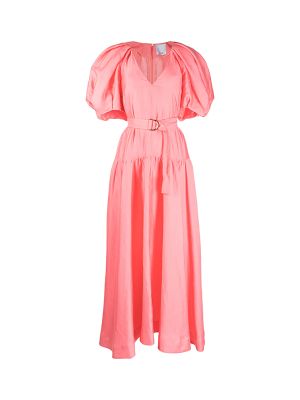 Acler Puff-Sleeves Satin Dress