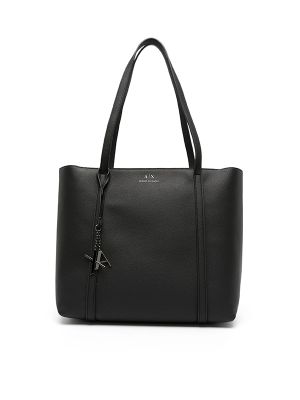 Armani Exchange Logo-Charm Grained Tote Bag