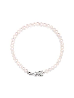 Nialaya Crystal-Embellished Pearl Choker Necklace