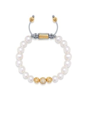 Nialaya Beaded Pearl Bracelet