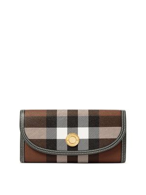 Burberry Check-Pattern Leather-Trim Wallet