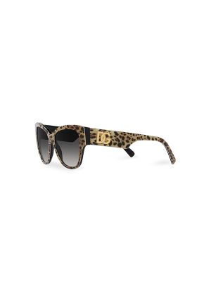 Dolce & Gabbana Leopard Print Butterfly-Frame Sunglasses