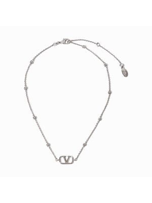Valentino Vlogo Signature Crystal-Embellished Necklace
